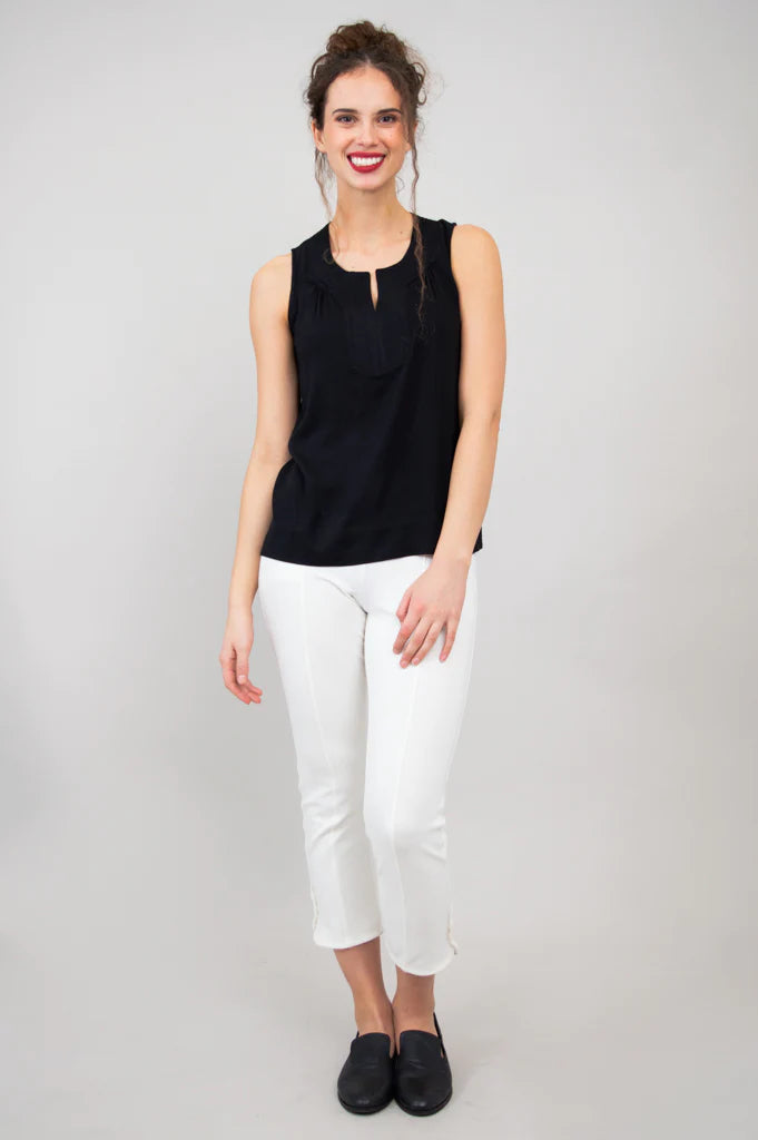 Scarlette | Linen Bamboo Tank | Black