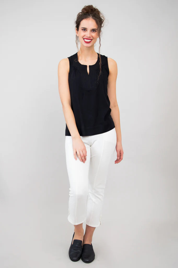 Scarlette | Linen Bamboo Tank | Black