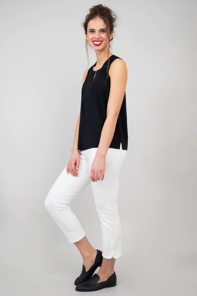 Scarlette | Linen Bamboo Tank | Black