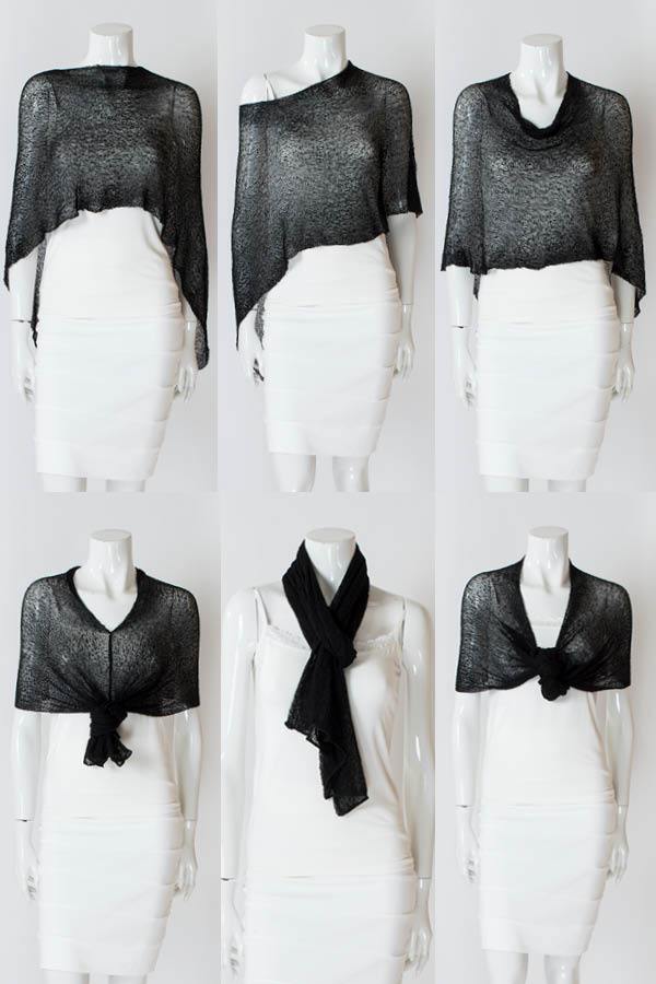 Knit Poncho | Light Denim