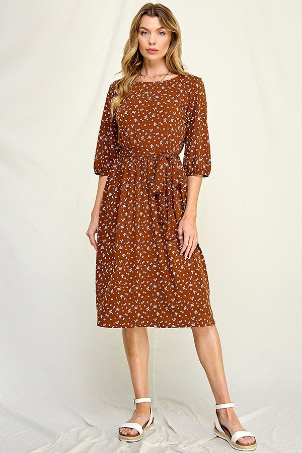 Penny Lane | Floral Shirring Dress with Pockets
