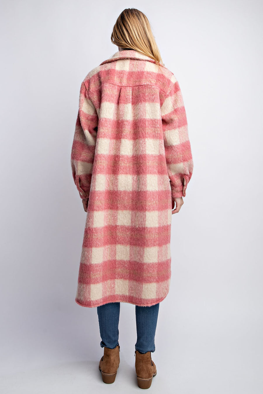 Adanac Shores | Oversized Plaid Jacket | Pink