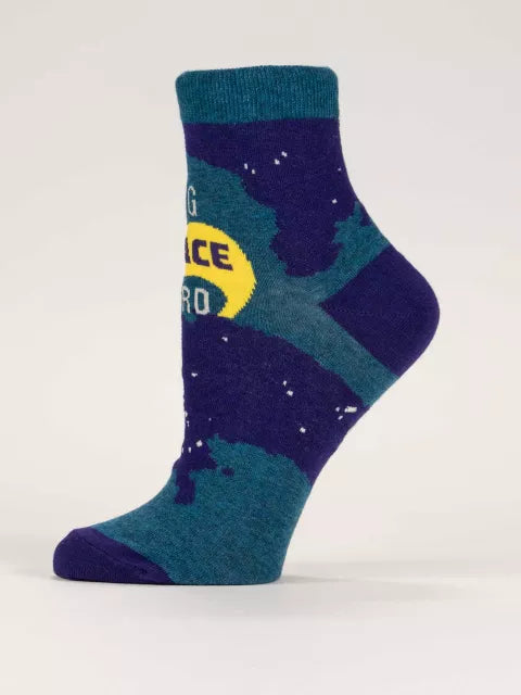 Big Space Nerd | Women's Ankle Socks | Blue Q