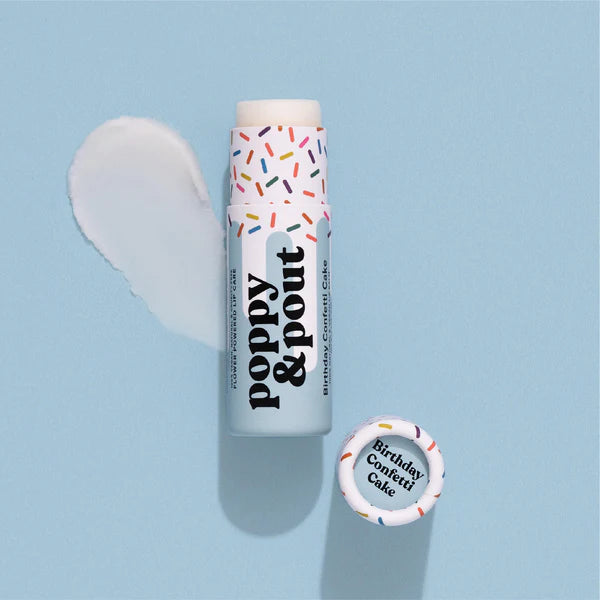 Poppy & Pout Lip Balm | Birthday Confetti Cake | Blue