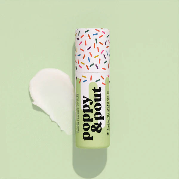 Poppy & Pout Lip Balm | Birthday Confetti Cake | Green