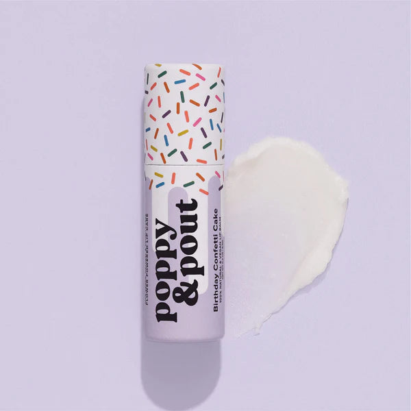 Poppy & Pout Lip Balm | Birthday Confetti Cake | Purple