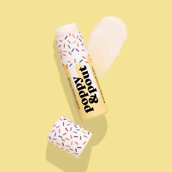 Poppy & Pout Lip Balm | Birthday Confetti Cake | Yellow