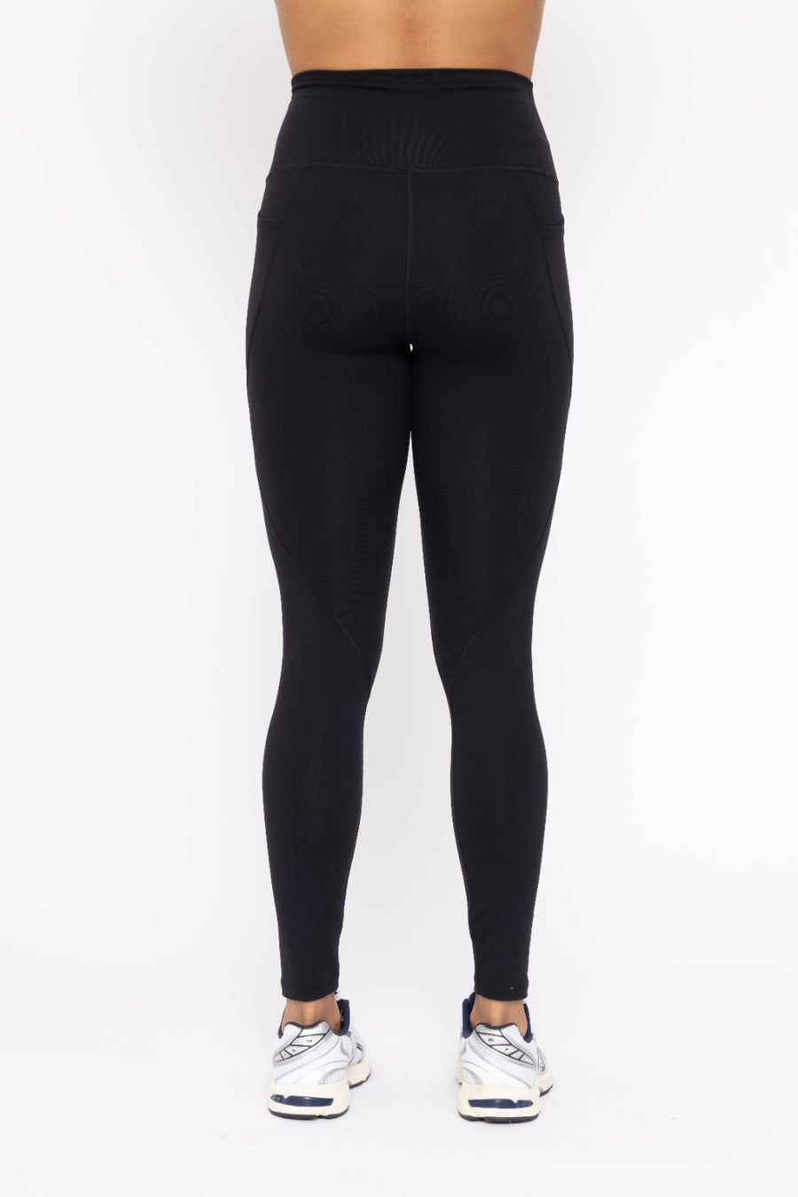 Solara | Tapered Band Essential Solid High Waist Leggings | Black