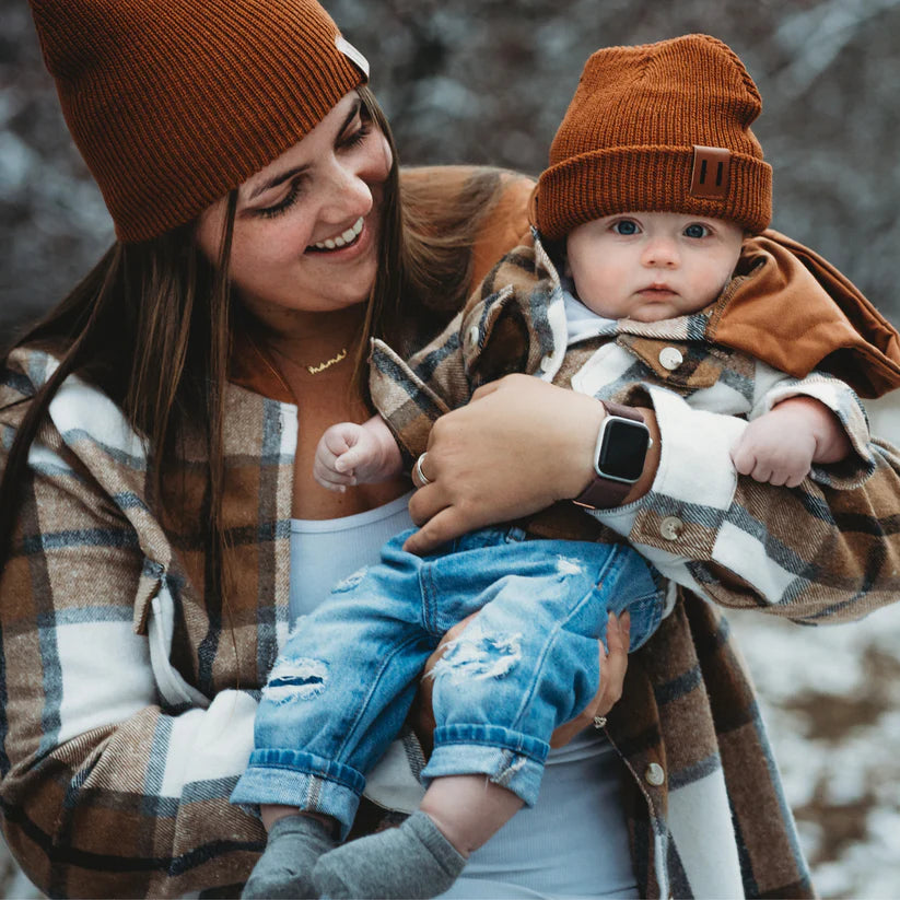 Alta Vista Hooded Flannel Jacket | Brown/Grey (Infant and Kids Sizes)
