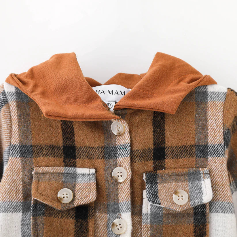 Alta Vista Hooded Flannel Jacket | Brown/Grey (Adult Sizes)