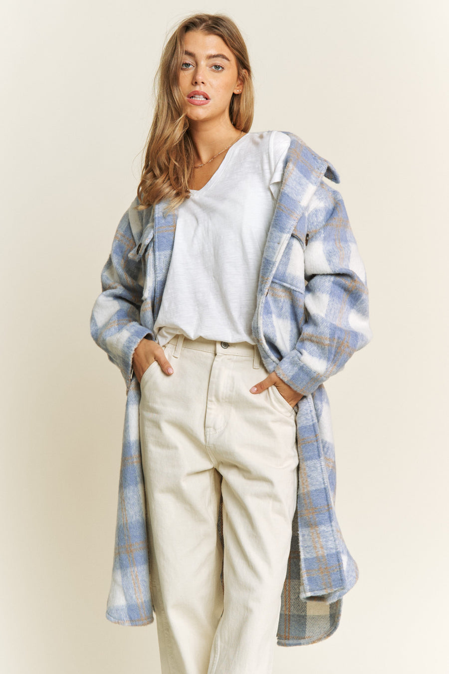 Adanac Shores | Oversized Plaid Jacket | Blue