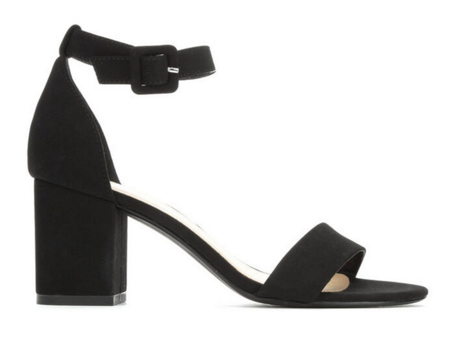 Cake | Open Toe Block Heel Sandal | Black