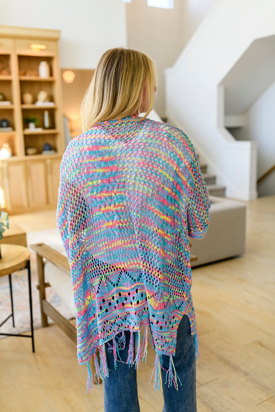 Mandy | Crochet Knit Cardigan | Pastel Multi