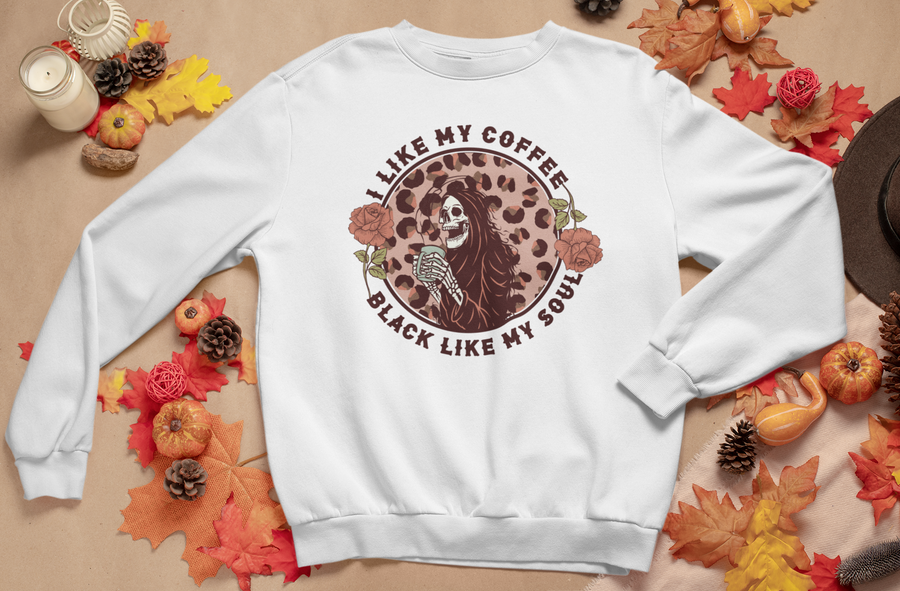 I Like My Coffee Black Like My Soul | Crewneck Sweatshirt (Toddler 2T to Adult 5X)