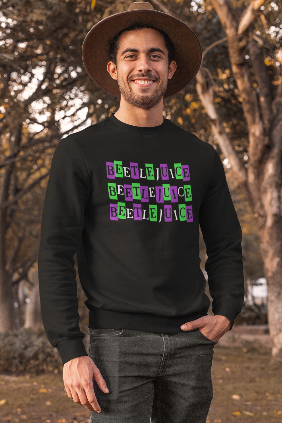 Beetlejuice Beetlejuice Beetlejuice | Crewneck Sweatshirt (Toddler 2T to Adult 5X)