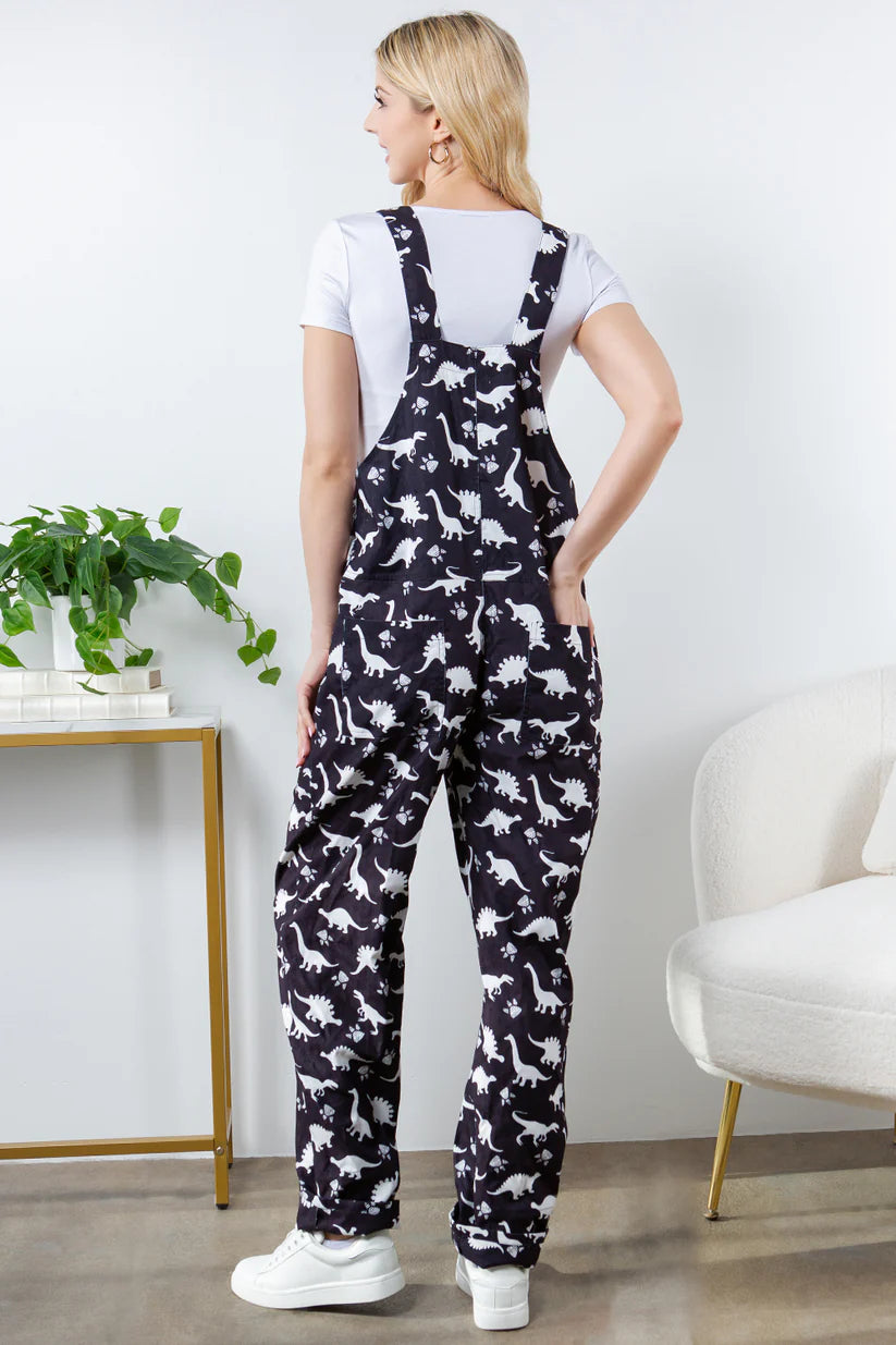 T-Rexcellent | Dino Print Overalls  *FINAL SALE*