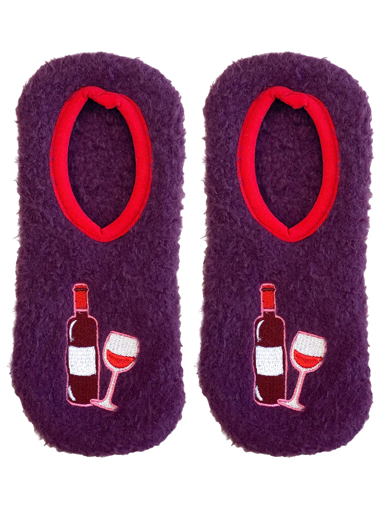 Fuzzy Wine Slipper Socks | Living Royal