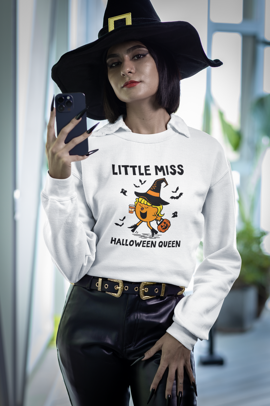 Little Miss Halloween Queen | Crewneck Sweatshirt (Toddler 2T to Adult 5X)