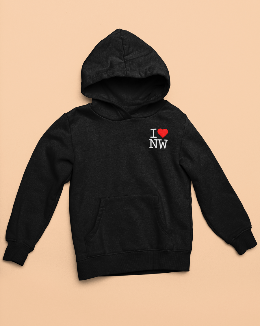I❤️NW | Hoodie | Left Chest Logo (Youth XS up to Adult 5X)