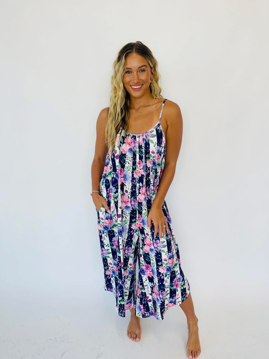 *PREORDER* As You Wish Baggy Jumpsuit | Purple Flora