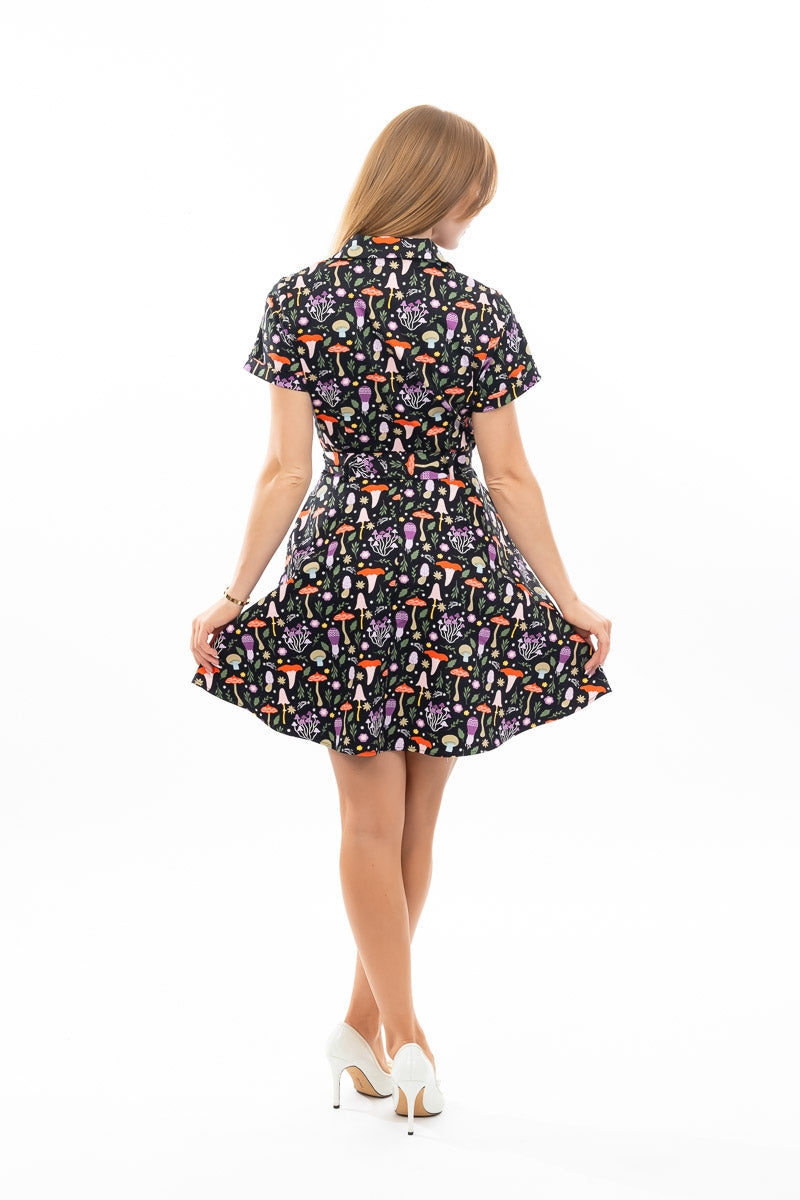 Vintage Vibes Shirt Dress | Lavender Mushroom