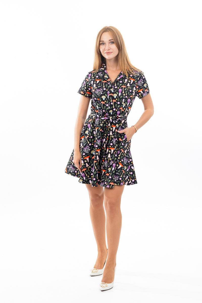 Vintage Vibes Shirt Dress | Lavender Mushroom