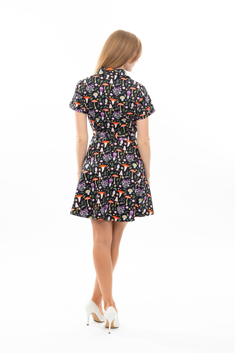 Vintage Vibes Shirt Dress | Lavender Mushroom