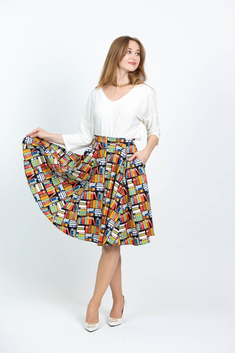 Vintage Vibes Fit and Flare Skirt | Book Nook