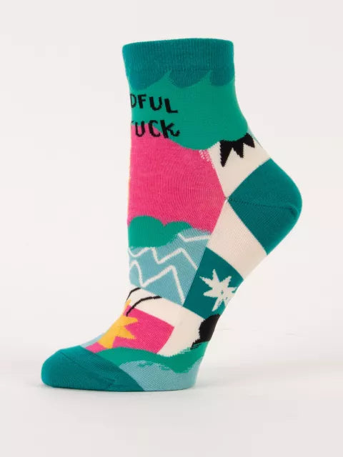 Mindful As F*ck | Women's Ankle Socks | Blue Q