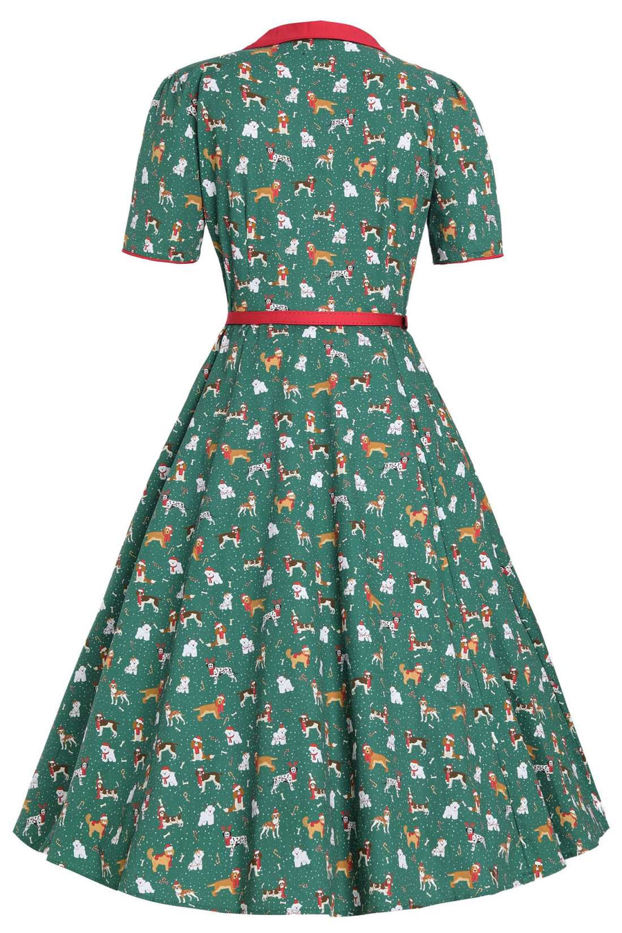 Mabel | Christmas Shirt Dress | Green Dog Print