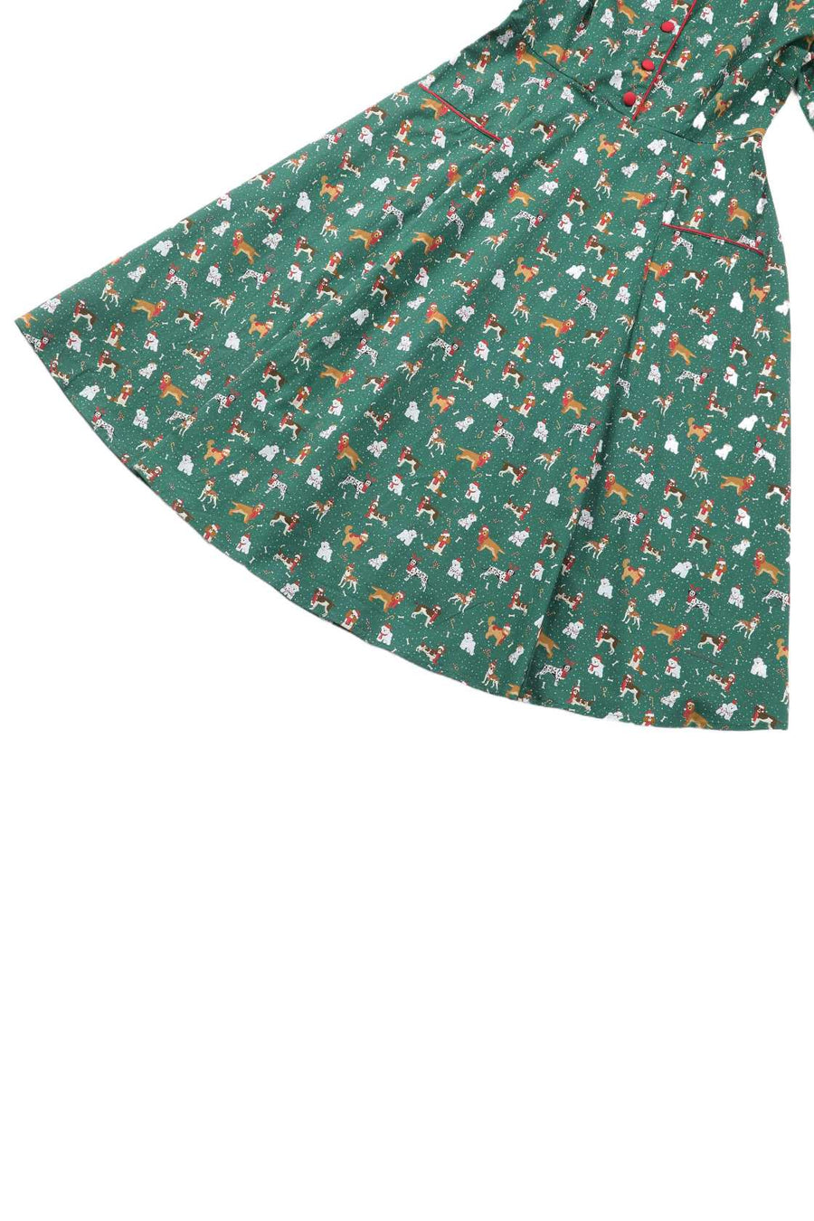 Mabel | Christmas Shirt Dress | Green Dog Print