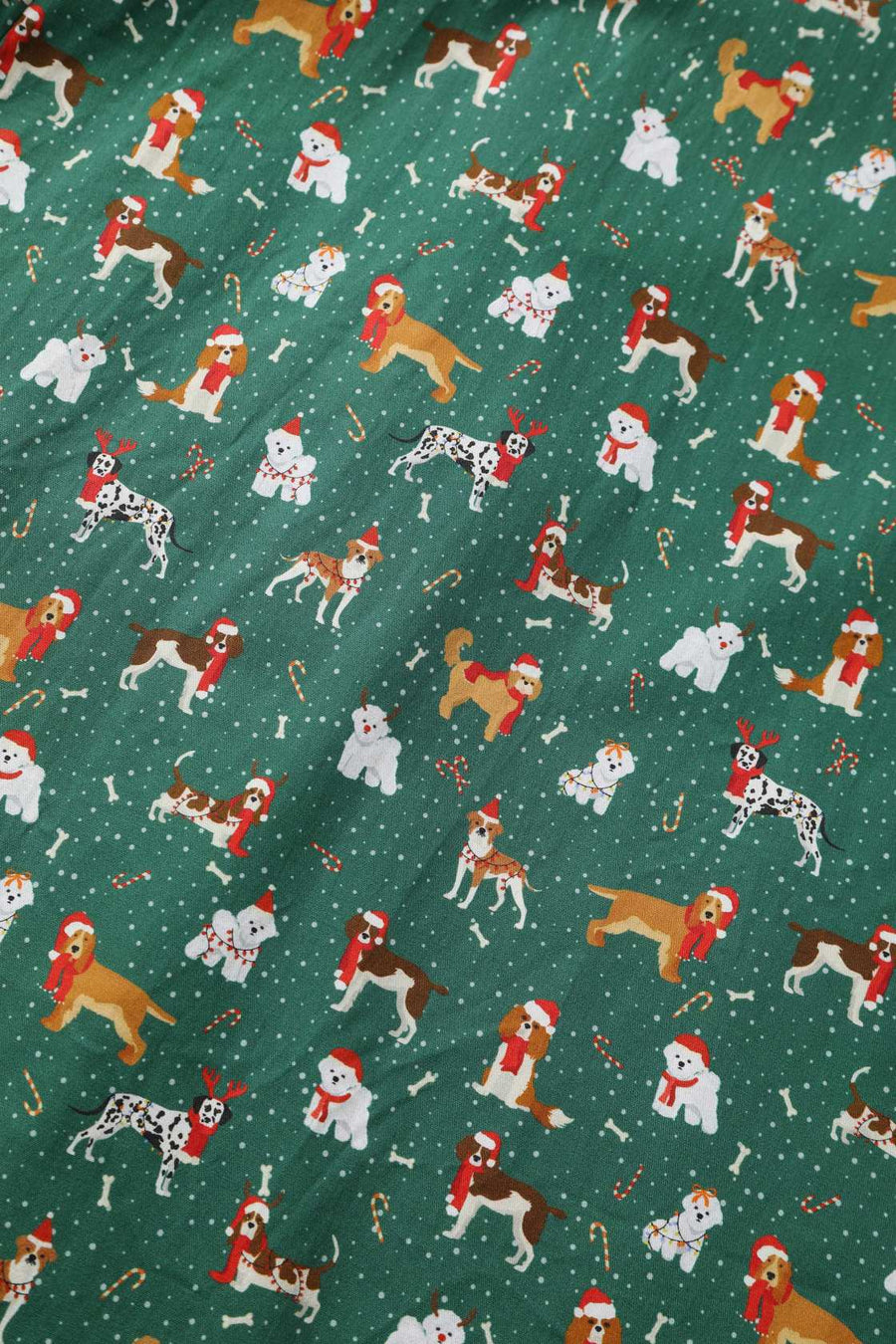 Mabel | Christmas Shirt Dress | Green Dog Print