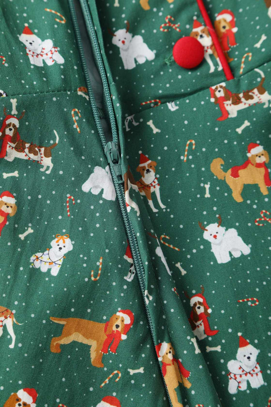 Mabel | Christmas Shirt Dress | Green Dog Print