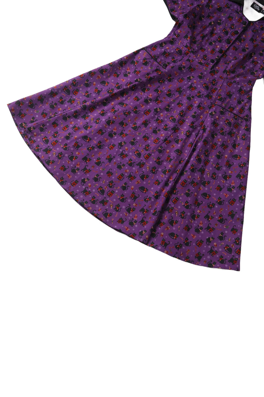 Mabel | Festive Shirt Dress | Purple Cat Print