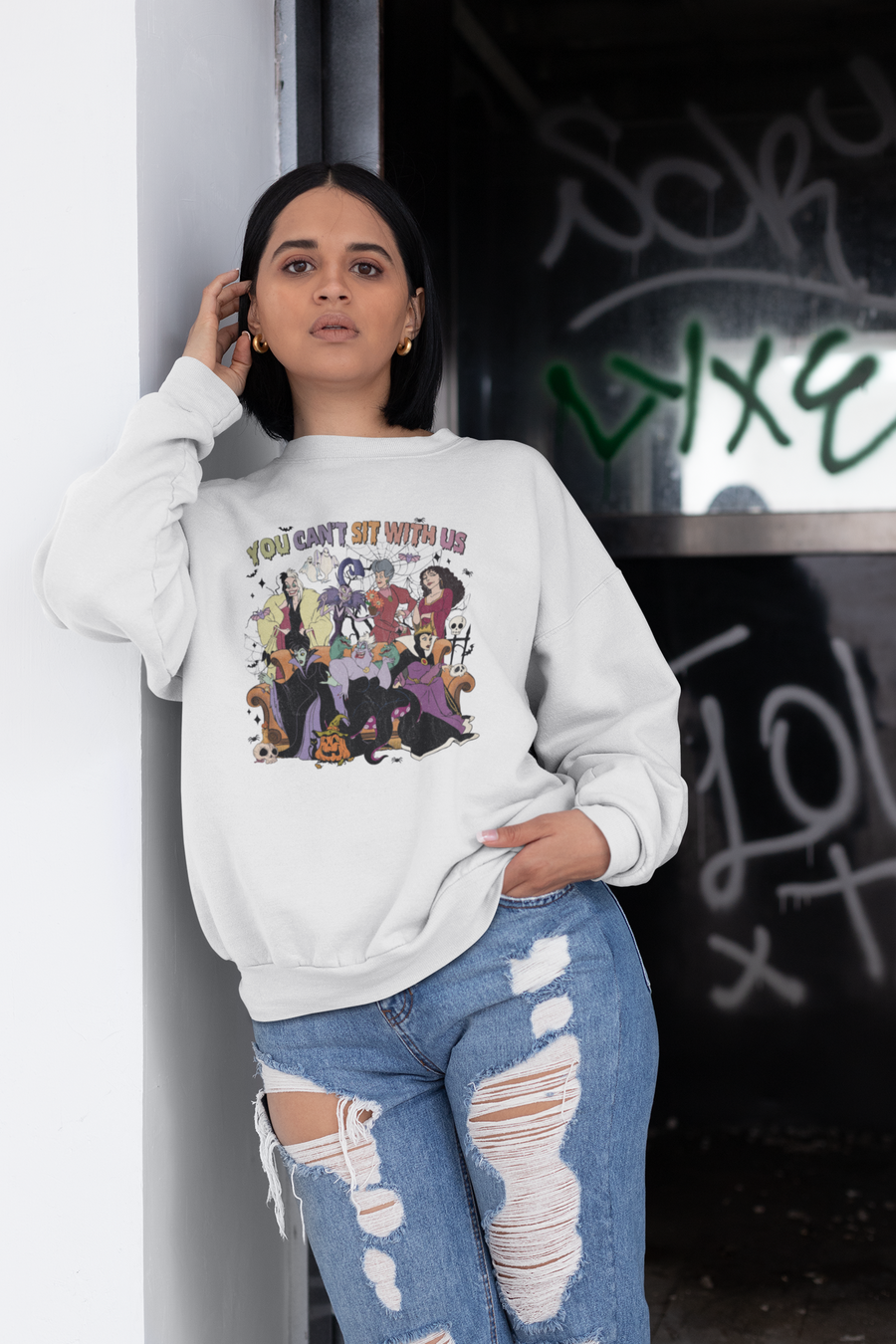 You Can't Sit With Us Villains | Crewneck Sweatshirt (Toddler 2T to Adult 5X)