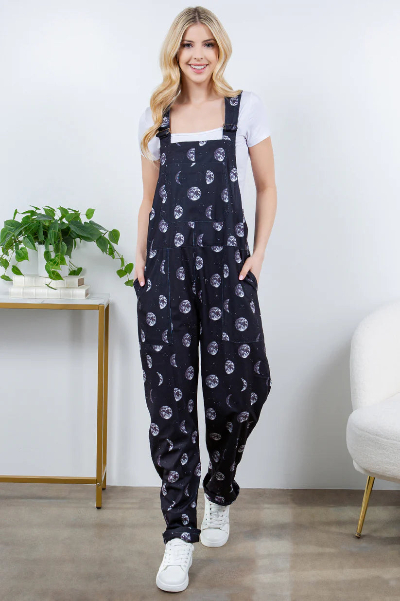 Moonlight Magic | Moon Print Overalls *FINAL SALE*