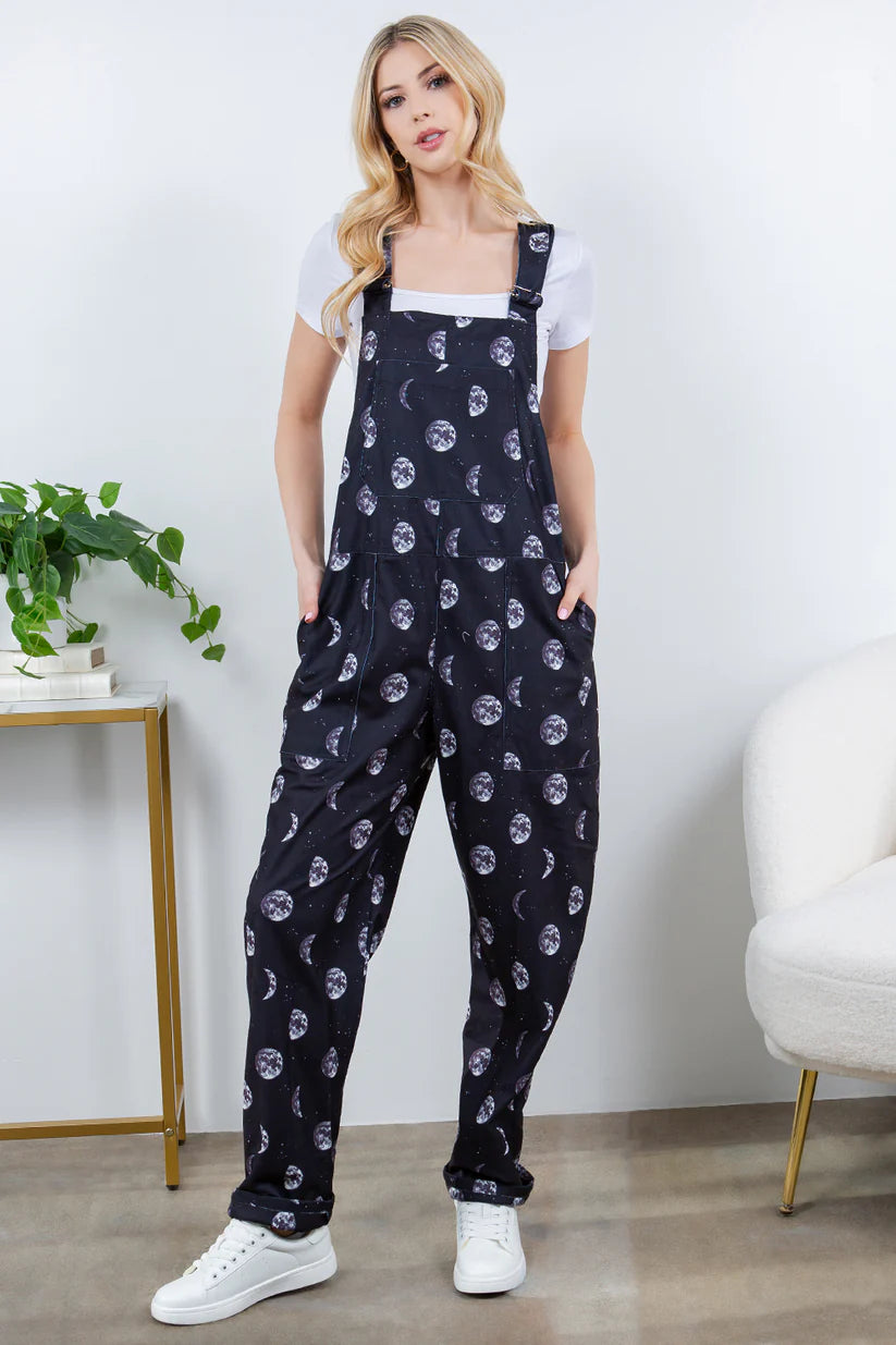 Moonlight Magic | Moon Print Overalls *FINAL SALE*