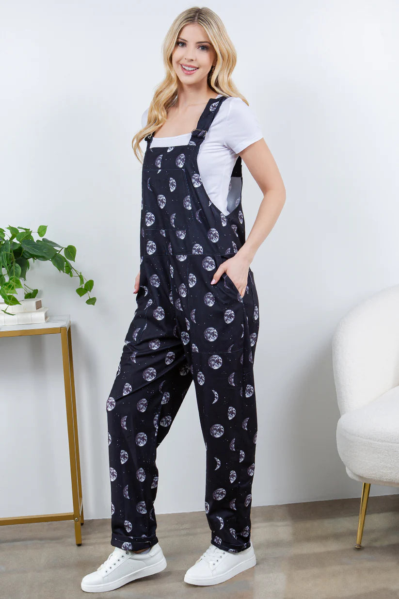 Moonlight Magic | Moon Print Overalls *FINAL SALE*