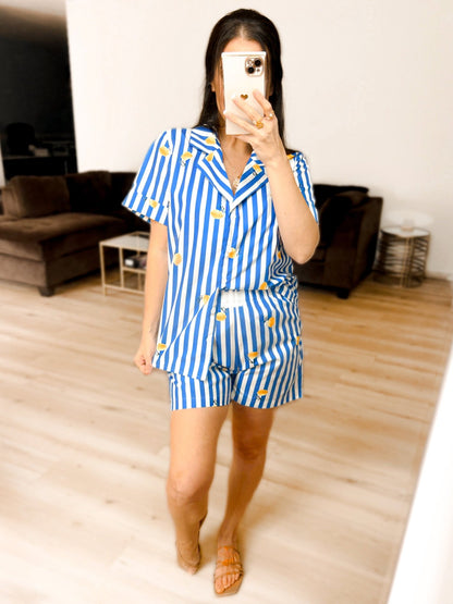Lemon Drop Two Piece Set | Costal Stripe