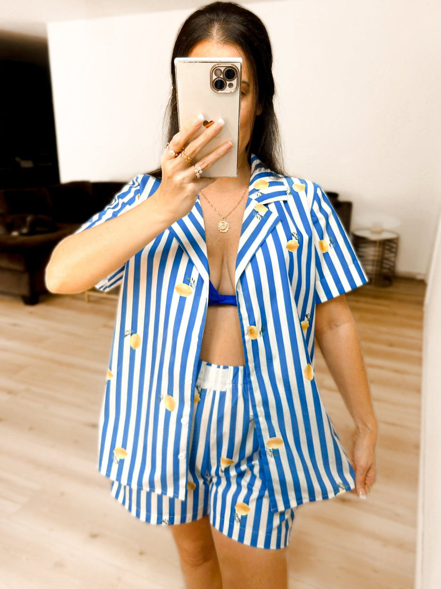 Lemon Drop Two Piece Set | Costal Stripe