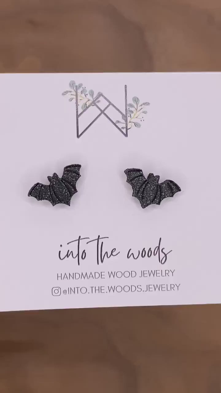Wooden Bat Earrings