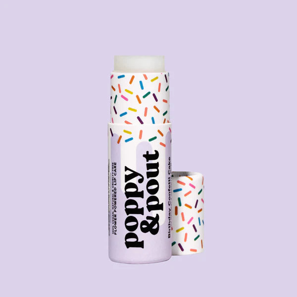 Poppy & Pout Lip Balm | Birthday Confetti Cake | Purple