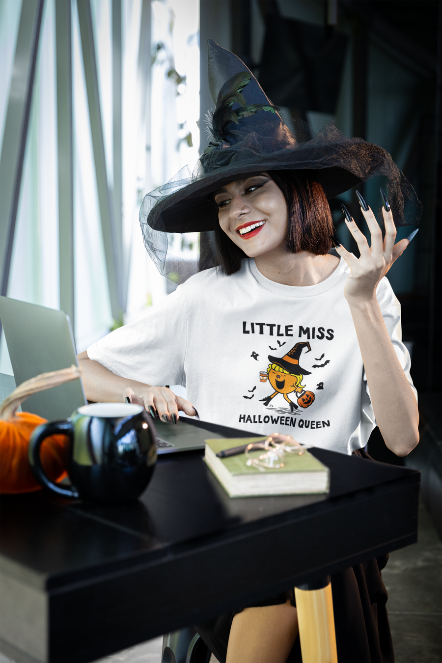 Little Miss Halloween Queen  Tee (Infant Sizes up to Adult 5X