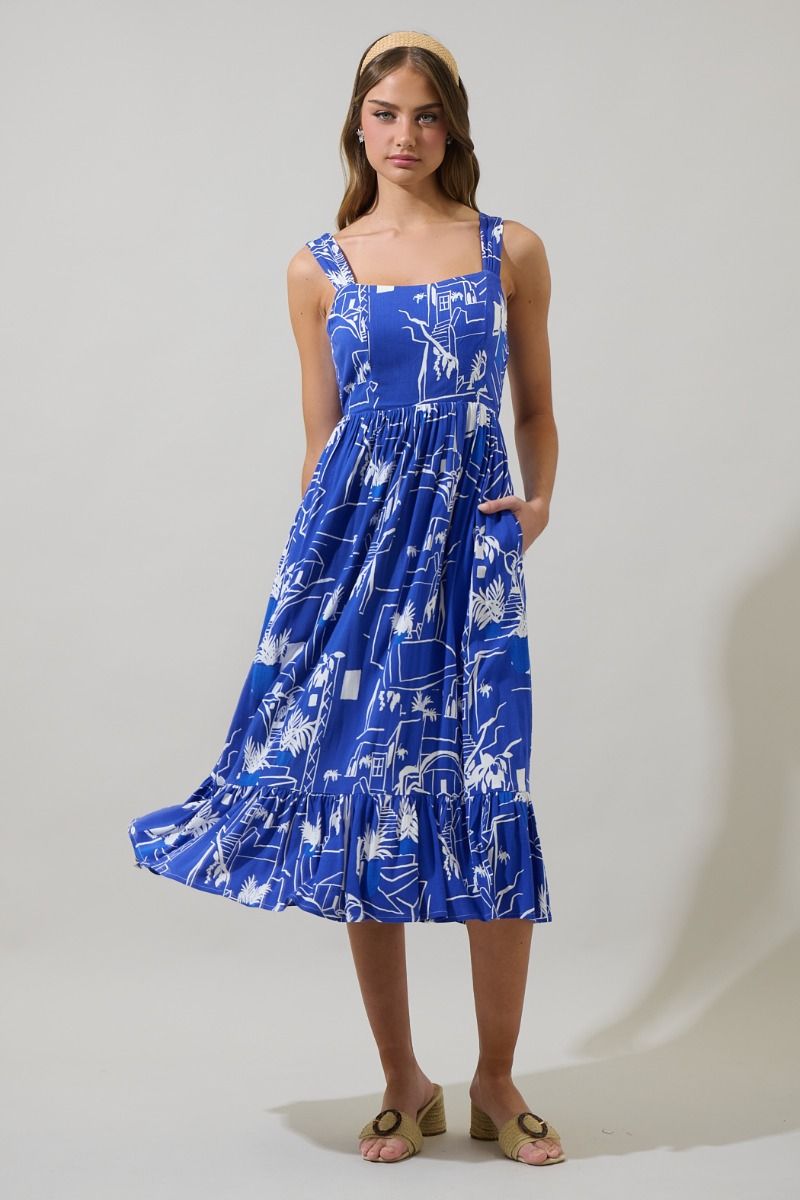 Persephone | Linen Blend Midi Dress