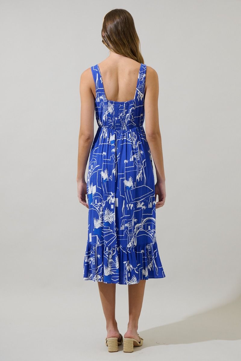 Persephone | Linen Blend Midi Dress