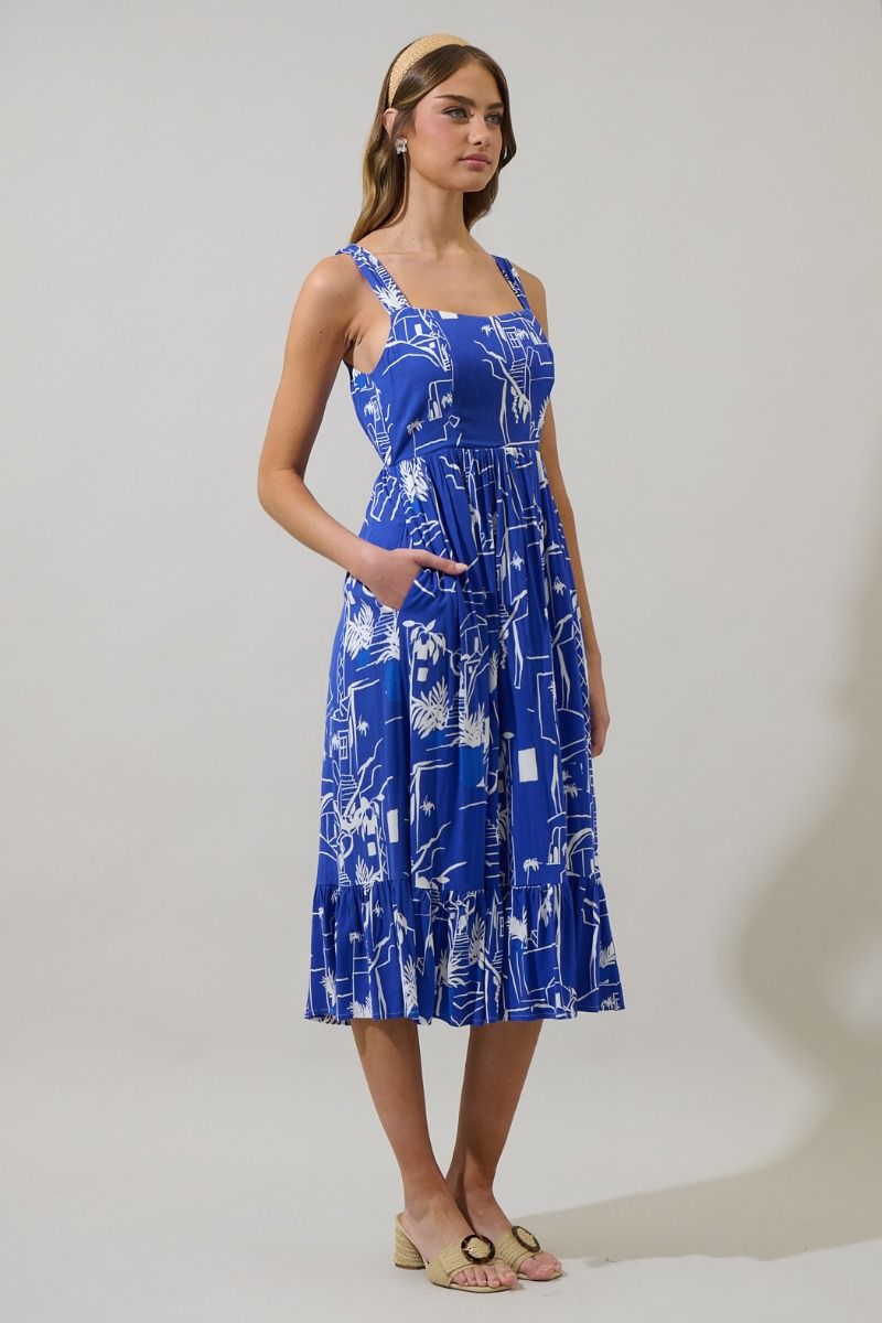 Persephone | Linen Blend Midi Dress