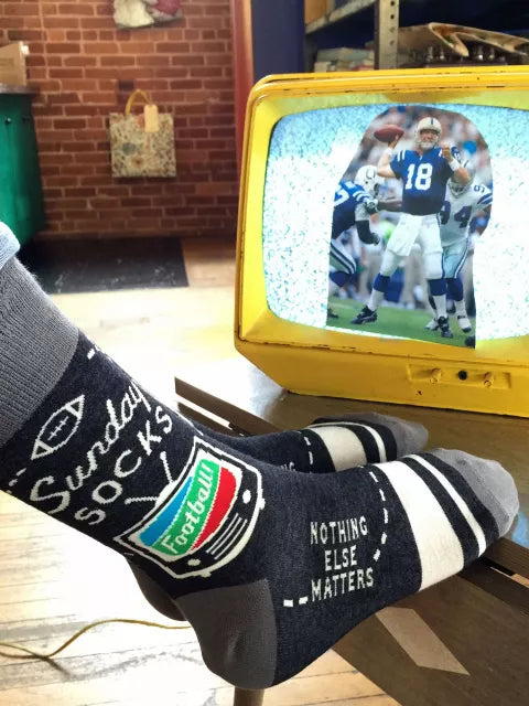 Football Sunday | Men's Crew Socks | Blue Q