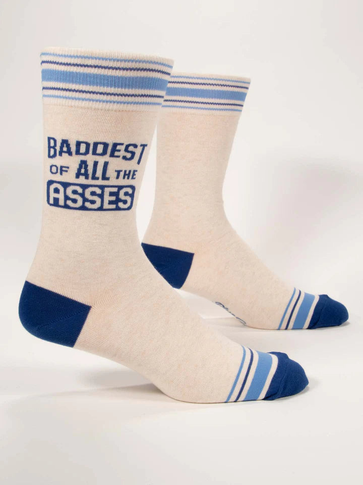 Baddest Of All The Asses | Men's Crew Socks | Blue Q