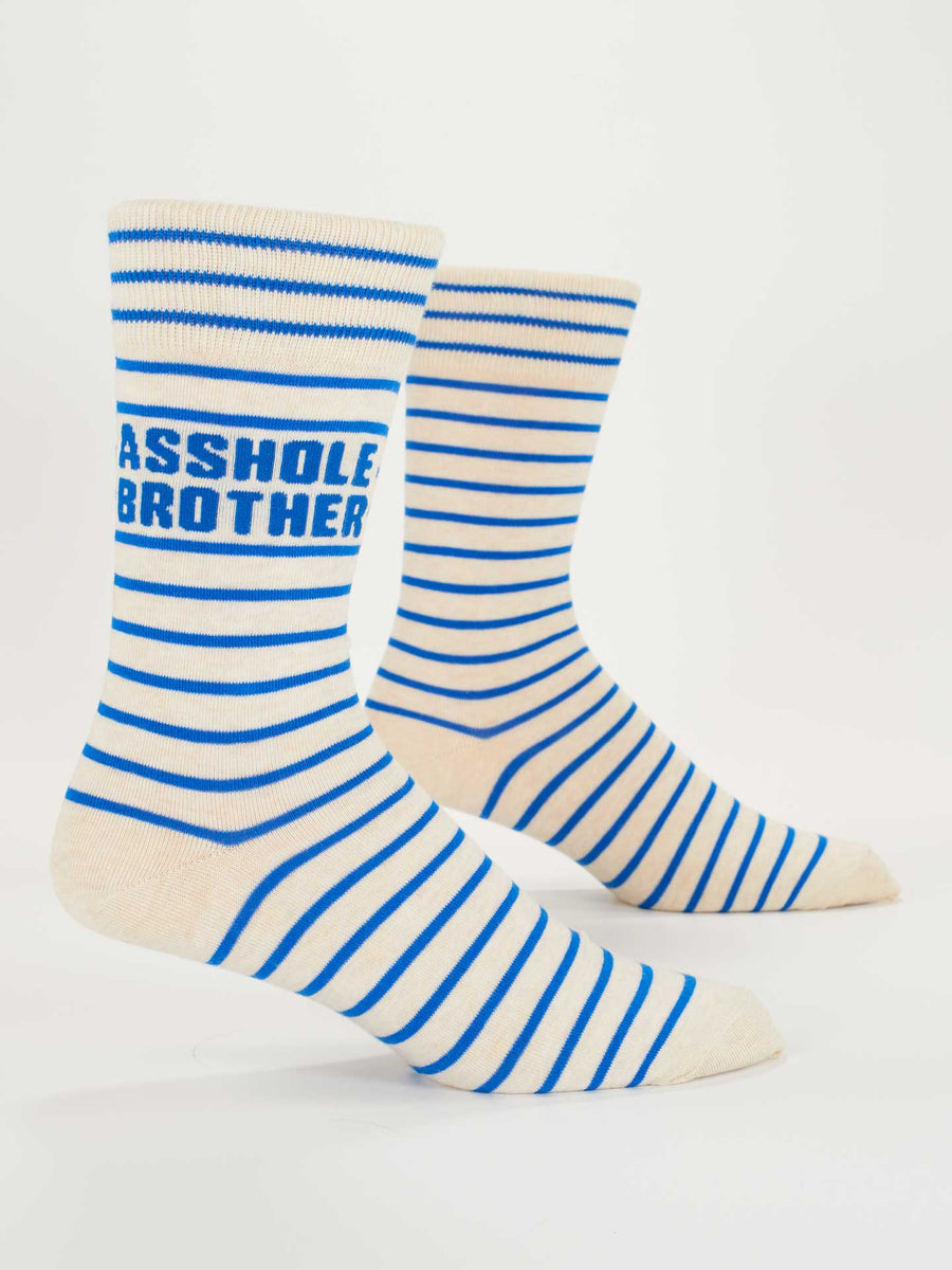 A*shole Brother | Men's Crew Socks | Blue Q