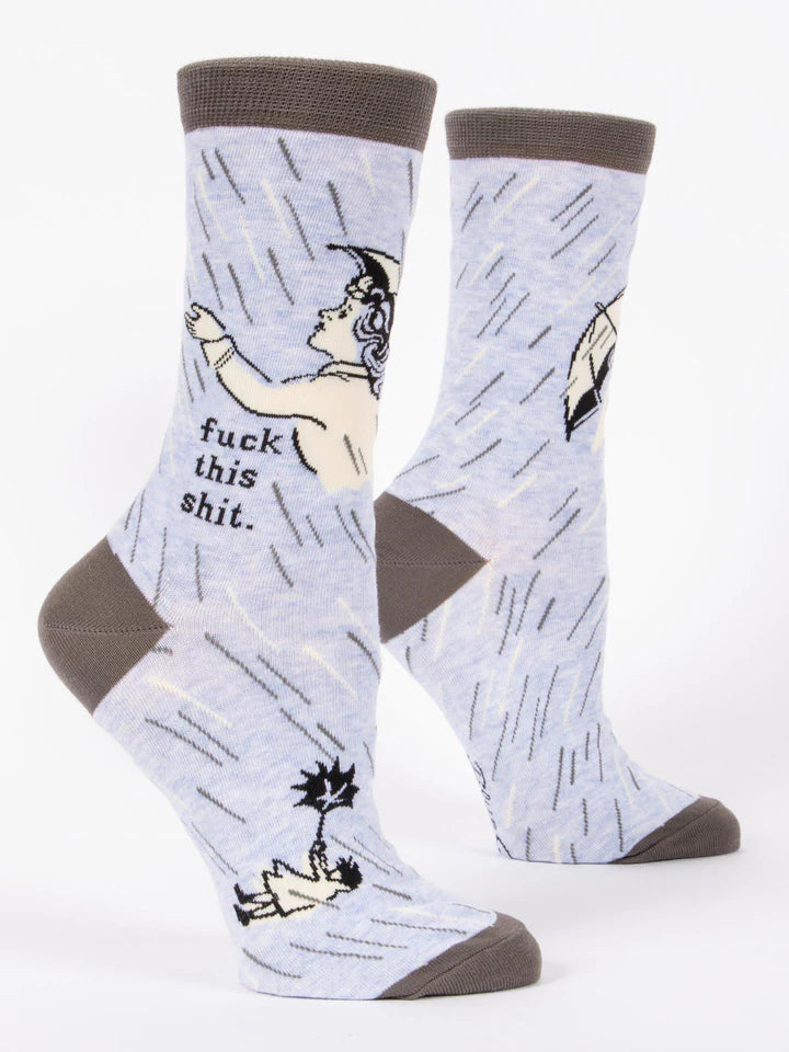 F*ck This Sh*t | Women's Crew Socks | Blue Q